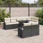 Preview: Gartensofa-set 9 stk. Schwarz und Creme Poly-Rattan