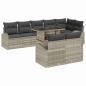 Preview: 9-teiliges Garten Sofa Set mit Kissen in Hellgrau aus Poly-Rattan