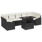 Preview: 8-teiliges Garten-Sofa-Set mit Kissen Schwarz Poly Rattan