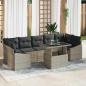 Preview: ARDEBO.de - 8-teiliges Garten-Sofa-Set mit Kissen Hellgrau Poly-Rattan