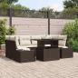 Preview: ARDEBO.de - 7-teiliges Garten Sofaset mit Kissen Braun Poly Rattan