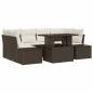 Preview: 7-teiliges Garten Sofaset mit Kissen Braun Poly Rattan
