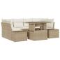 Preview: 7-teiliges Garten Sofa Set mit Kissen Beige Poly Rattan