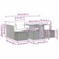 Preview: 7-teiliges Garten-Sofa-Set mit Kissen in Hellgrau aus Poly-Rattan