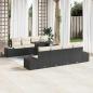 Preview: ARDEBO.de - 9-teiliges Garten Sofa Set mit Kissen Schwarz Poly Rattan