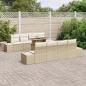 Preview: 9-teiliges Garten Sofa Set mit Kissen Beige Poly Rattan