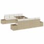 Preview: 9-teiliges Garten Sofa Set mit Kissen Beige Poly Rattan