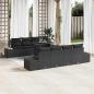 Preview: ARDEBO.de - 9-teiliges Garten-Sofaset mit Kissen Schwarz Poly-Rattan