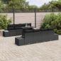 Preview: 9-teiliges Garten-Sofaset mit Kissen Schwarz Poly-Rattan