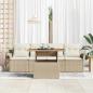 Preview: 5-teiliges Garten Sofa Set mit Kissen Beige Poly Rattan Akazie