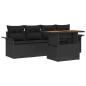 Preview: Gartensofa-set mit Kissen 5 pcs Schwarz Poly-Rattan