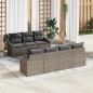 Preview: ARDEBO.de - 8-teiliges Garten-Essgruppe mit Kissen Grau Poly Rattan