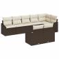 Preview: 8-teiliges Garten-Essensemble mit Kissen Braun Poly Rattan