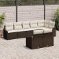 Preview: 8-teiliges Garten-Essensemble mit Kissen Braun Poly Rattan