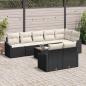 Preview: 8-teiliges Garten-Ess-Set mit Kissen in Braun aus Poly-Rattan