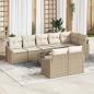 Preview: ARDEBO.de - 9-teiliges Garten-Esszimmer-Set mit Kissen Braun Poly-Rattan
