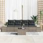 Preview: 5-teiliges Garten Sofa Set mit Kissen Grau Poly-Rattan