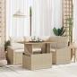 Preview: ARDEBO.de - 5-teiliges Garten Sofa Set mit Kissen Beige Poly Rattan