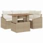 Preview: 5-teiliges Garten Sofa Set mit Kissen Beige Poly Rattan