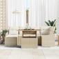 Preview: 7-teiliges Garten Sofa Set mit Kissen Beige Poly Rattan