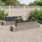 Preview: 7-teiliges Garten-Sofa-Set mit Kissen Grau Poly Rattan