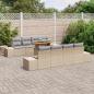 Preview: 7-teiliges Garten Sofa Set mit Kissen Beige Poly Rattan