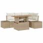 Preview: 5-teiliges Garten Sofa Set mit Kissen Beige Poly Rattan
