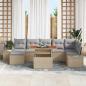 Preview: 8-teiliges Garten-Sofa-Set mit Kissen Beige Poly Rattan