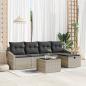 Preview: ARDEBO.de - 6-teiliges Garten Sofa Set mit Kissen in Hellgrau aus Poly Rattan