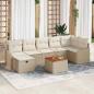 Preview: ARDEBO.de - 8-teiliges Garten Sofa Set mit Kissen Beige Poly Rattan