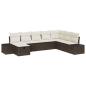 Preview: 8-teiliges Garten-Sofa-Set mit Kissen, braunes Poly-Rattan