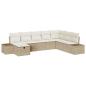 Preview: 8-teiliges Garten-Sofa-Set mit Kissen Beige Poly Rattan