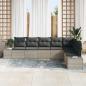 Preview: 8-teiliges Garten Sofa Set mit Kissen Hellgrau Poly Rattan