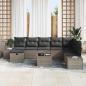 Preview: Gartensofa-set 9 stk. Grau Poly-Rattan