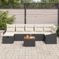 Preview: 8-teiliges Garten Sofa Set mit Kissen Schwarz Poly Rattan