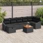 Preview: ARDEBO.de - Gartensofa-set 8 stk. Schwarz Poly Rattan
