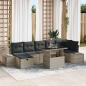 Preview: ARDEBO.de - 8-teiliges Garten-Sofa-Set mit Kissen in Hellgrau Poly-Rattan