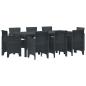 Preview: 9-teiliges Garten-Essset mit Kissen Anthrazit Poly-Rattan