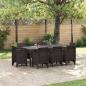 Preview: ARDEBO.de - 9-teiliges Garten-Essgruppen-Set Braun Poly Rattan
