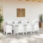 Preview: 9-teiliges Garten Esszimmer Set mit Kissen Weiß Poly Rattan