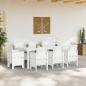 Preview: 9-teiliges Garten Esstisch Set mit Kissen in Weiß Poly Rattan