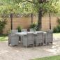 Preview: ARDEBO.de - 9-teilige Garten-Essgruppe mit Kissen in Hellgrau Poly-Rattan