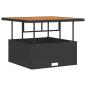 Preview: 3-teiliges Garten Esszimmer Set mit Kissen Schwarz Poly Rattan Akazie