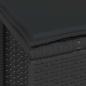 Preview: 3-teiliges Garten Esszimmer Set mit Kissen Schwarz Poly Rattan Akazie