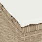 Preview: 3-teiliges Garten Essset mit Kissen Beige Poly Rattan Akazie