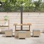Preview: 4-teilige Garten Essgruppe mit Kissen Beige Poly Rattan Akazie