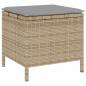 Preview: 4-teilige Garten Essgruppe mit Kissen Beige Poly Rattan Akazie