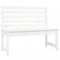 Preview: Gartenbank Weiß 109 cm Massivholz Kiefer