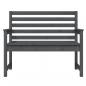 Preview: Gartenbank Grau 109x48x91,5 cm Massivholz Kiefer