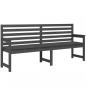 Preview: Gartenbank Grau 203,5x48x91,5 cm Massivholz Kiefer